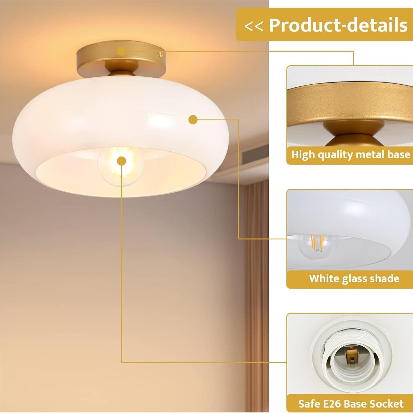 Ozimo Mid-Century Vintage Semi Flush Mount Ceiling Light