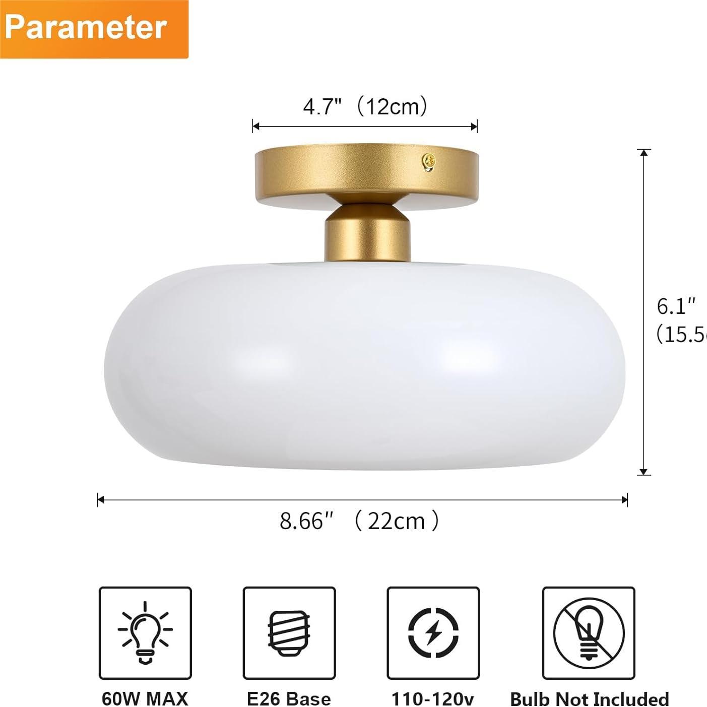 Ozimo Mid-Century Vintage Semi Flush Mount Ceiling Light