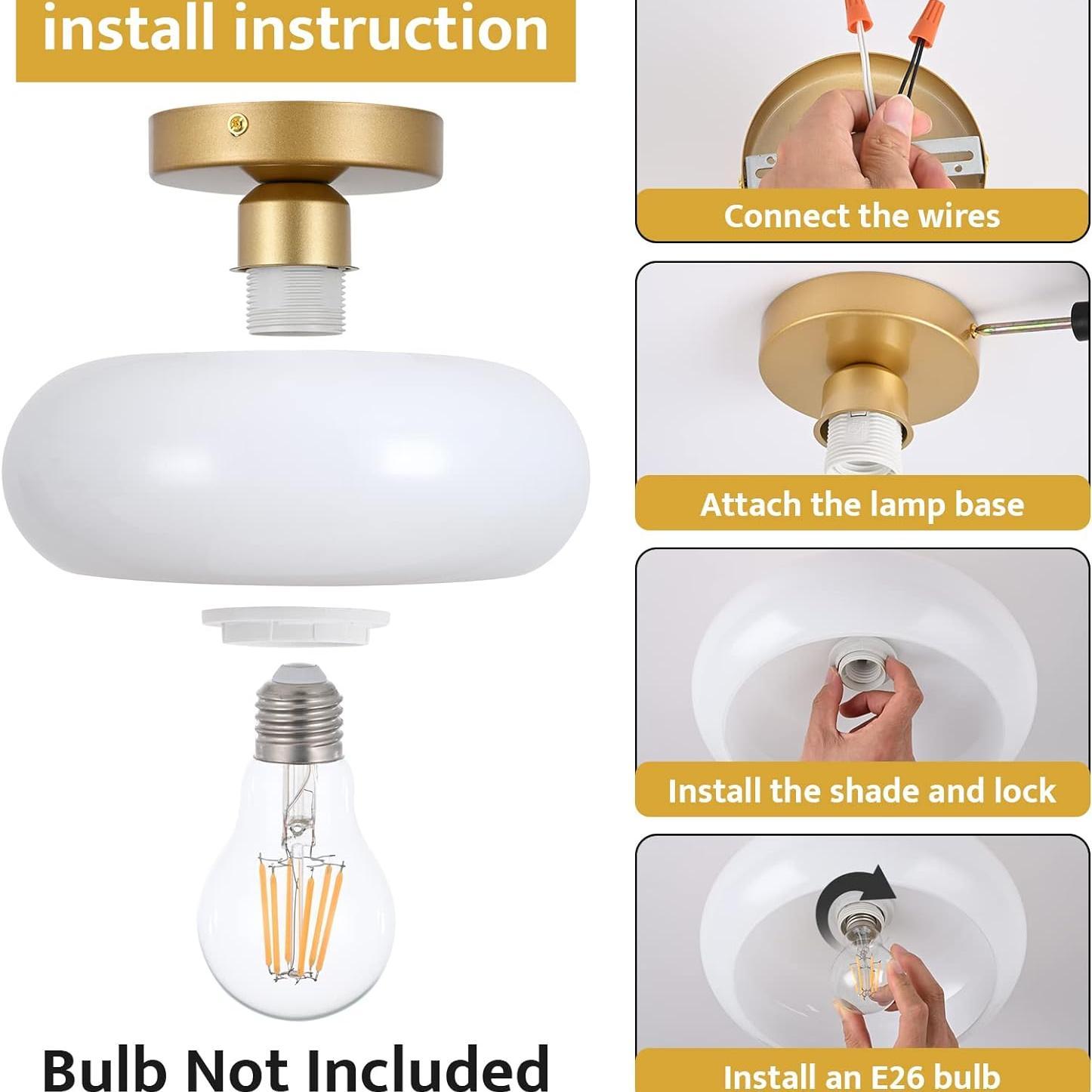 Ozimo Mid-Century Vintage Semi Flush Mount Ceiling Light