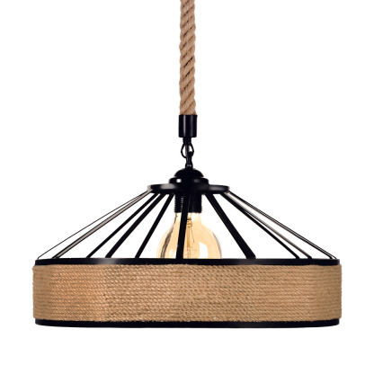 Retro Industrial Style Retro Iron Hemp Rope Pendant Light-labpiecesign