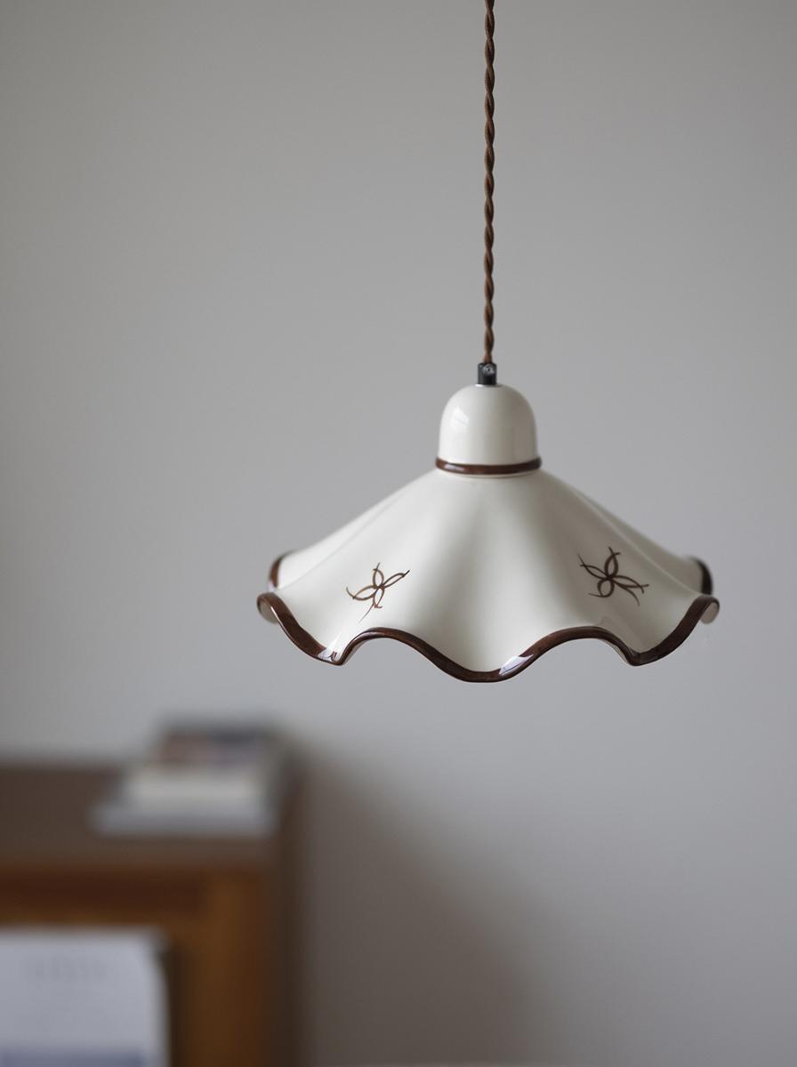 Antique hand-painted Ceramic Pendant Lamp for Bedside