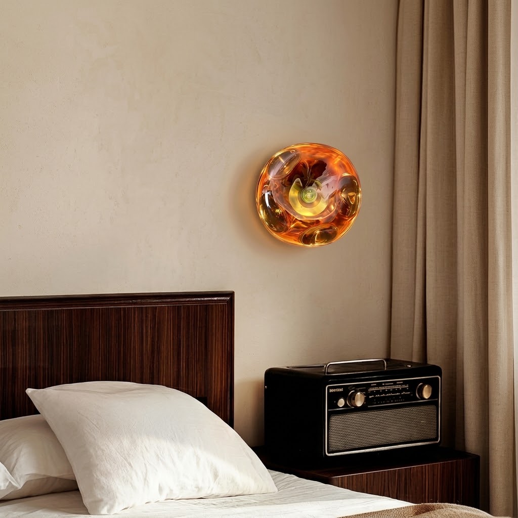 Sculptural Glass Wall Sconce – Modern Globe Lighting for Hallways & Living Rooms