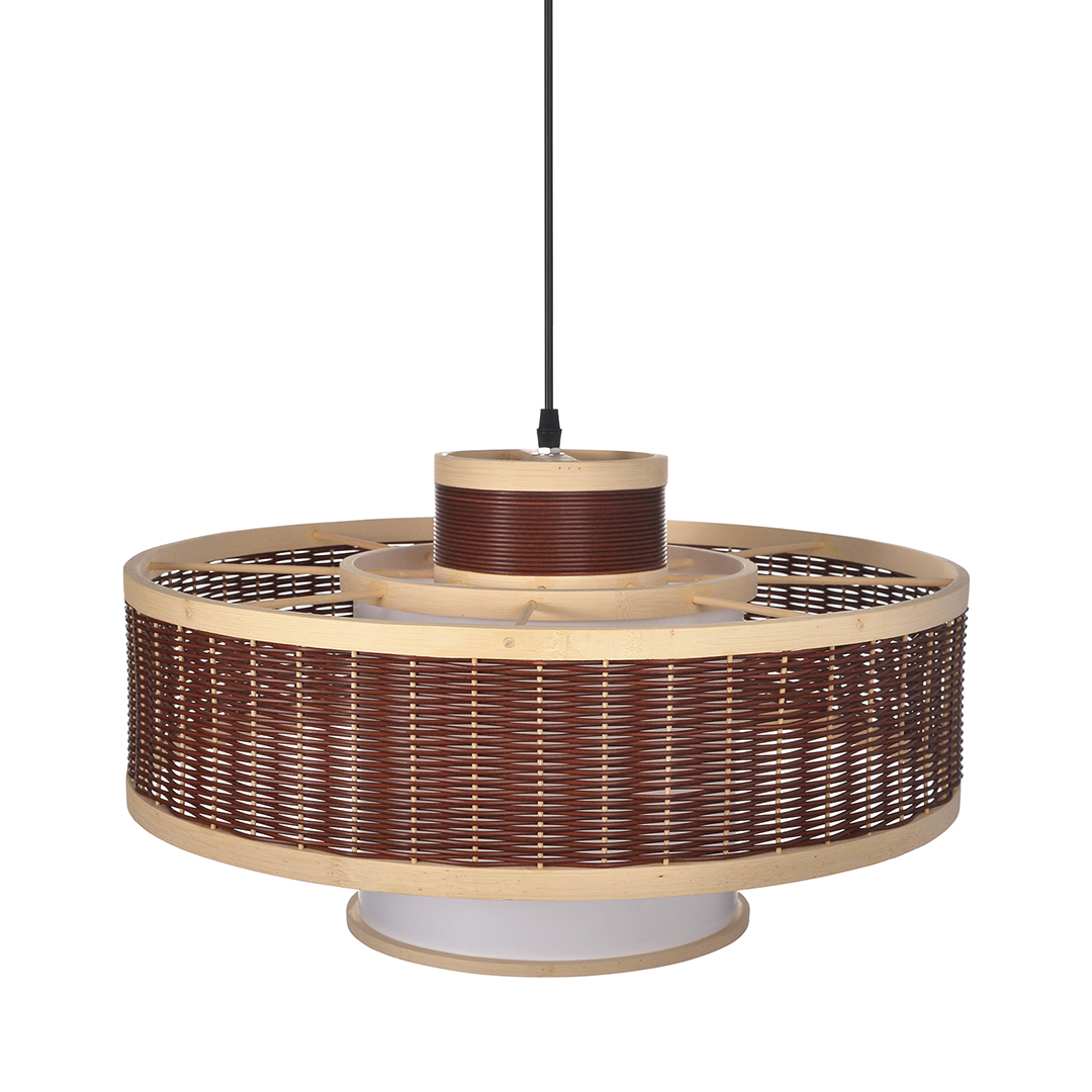 Red woven double layer pendant light