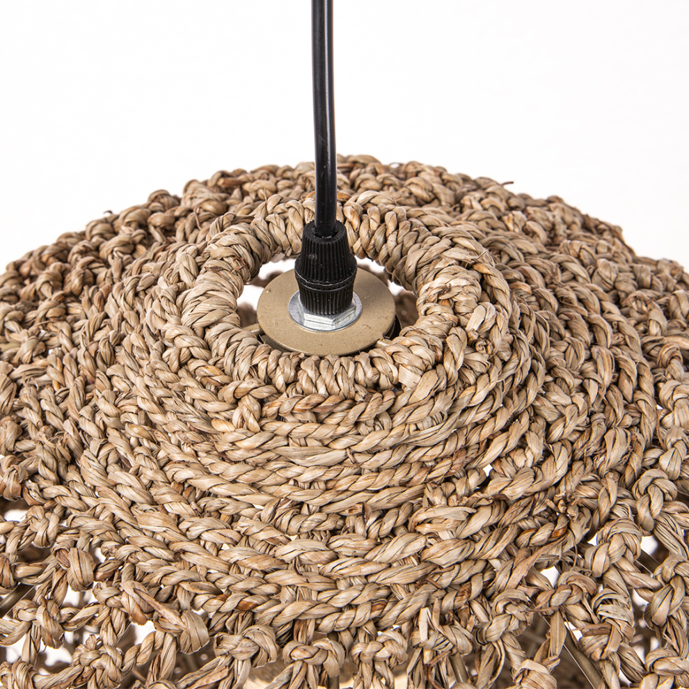 Boho style hollow braided pendant light-labpiecesign