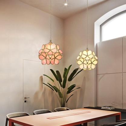 Nordic Brass Flower Petal Glass Pendant Light-labpiecesign