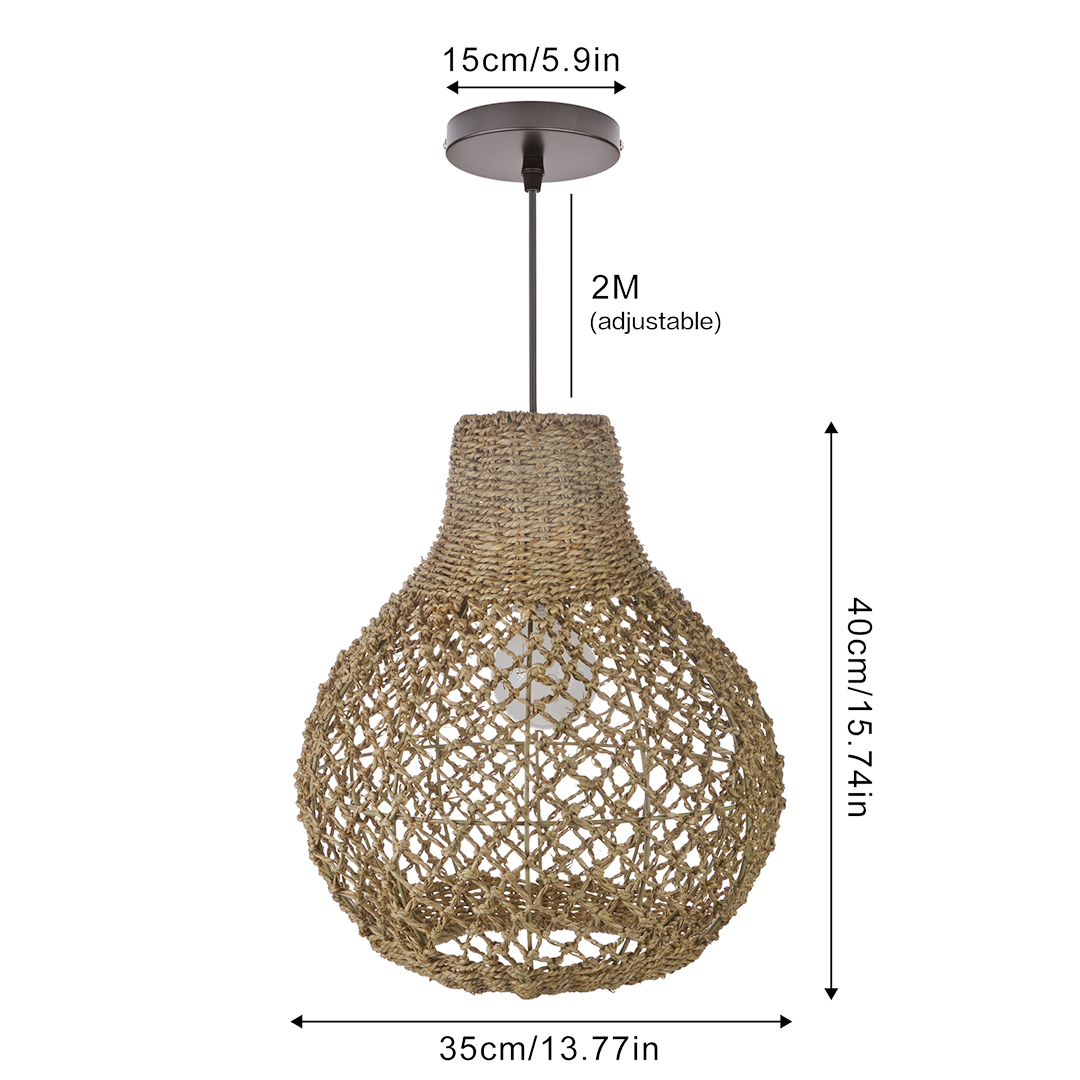 Handmade Natural Seaweed Hanging Lights Crafts Lampshade-labpiecesign