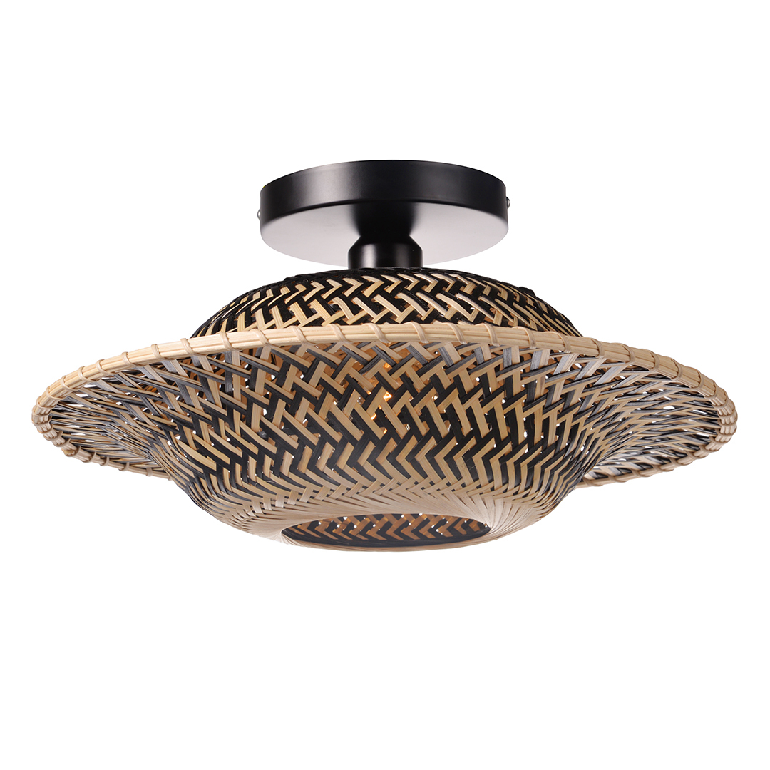 Black and white two-color rattan ceiling light-labpiecesign