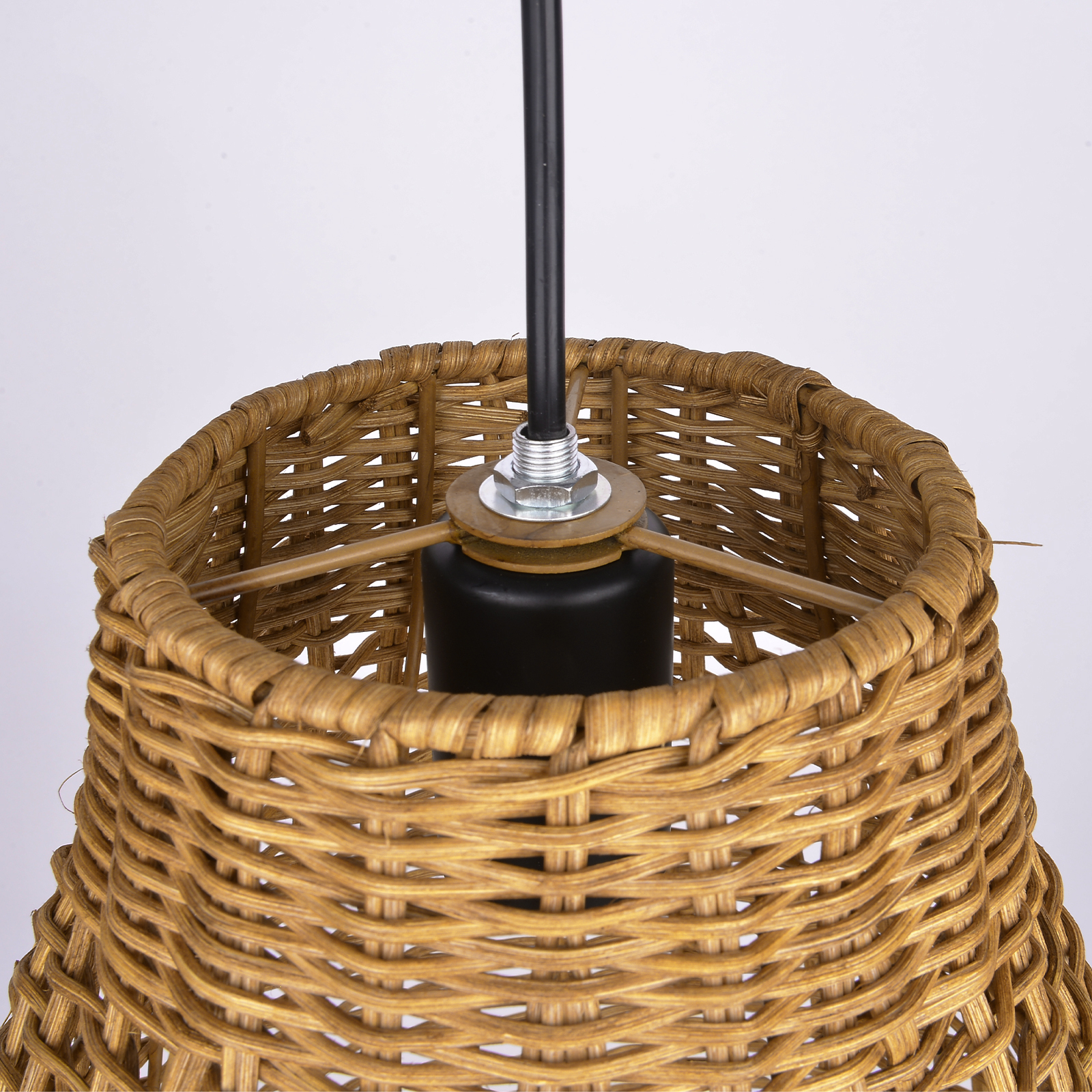 Bamboo hand made hollow long basket pendant light-labpiecesign