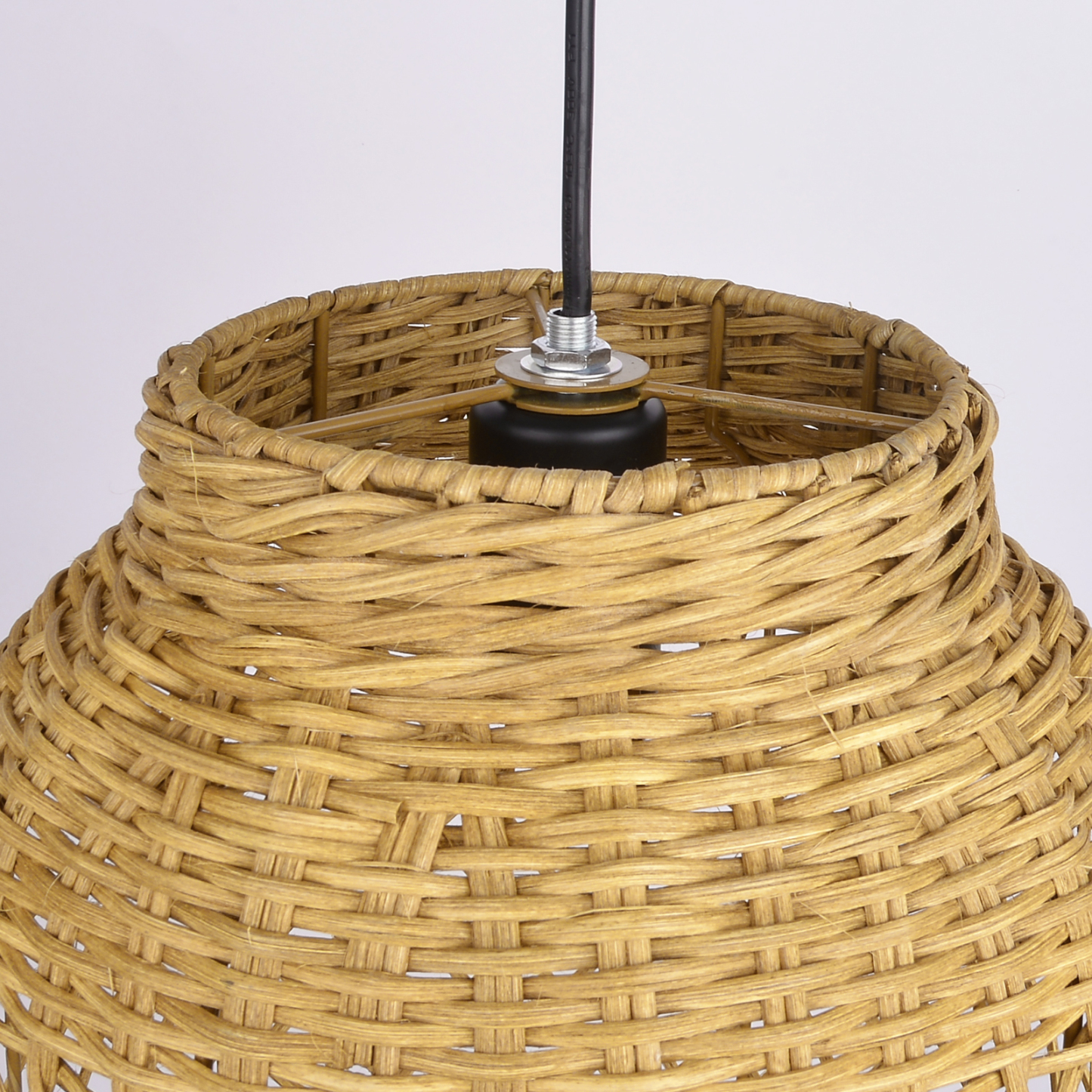 Natural Wabi-sabi style hollow hand-woven cylindrical pendant lgiht shade-labpiecesign