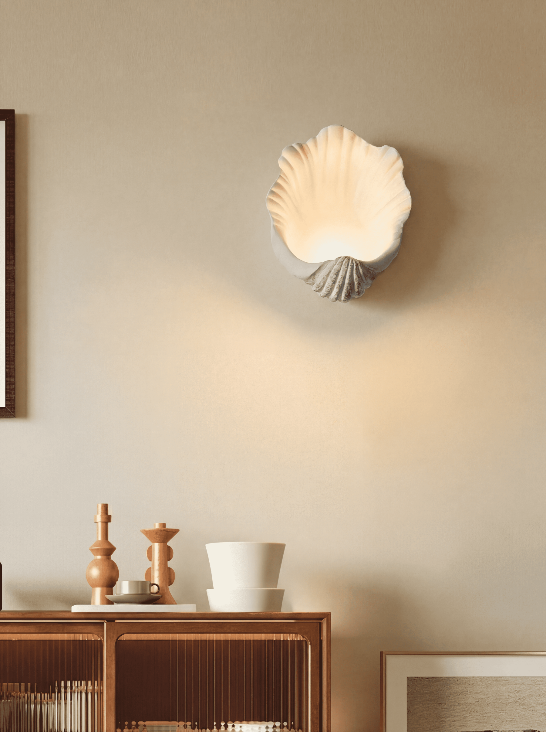 Sculptural Shell Wall Sconce for Bedroom