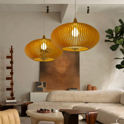 Japanese Solid Lantern Wood High Quality Pendant Light-labpiecesign