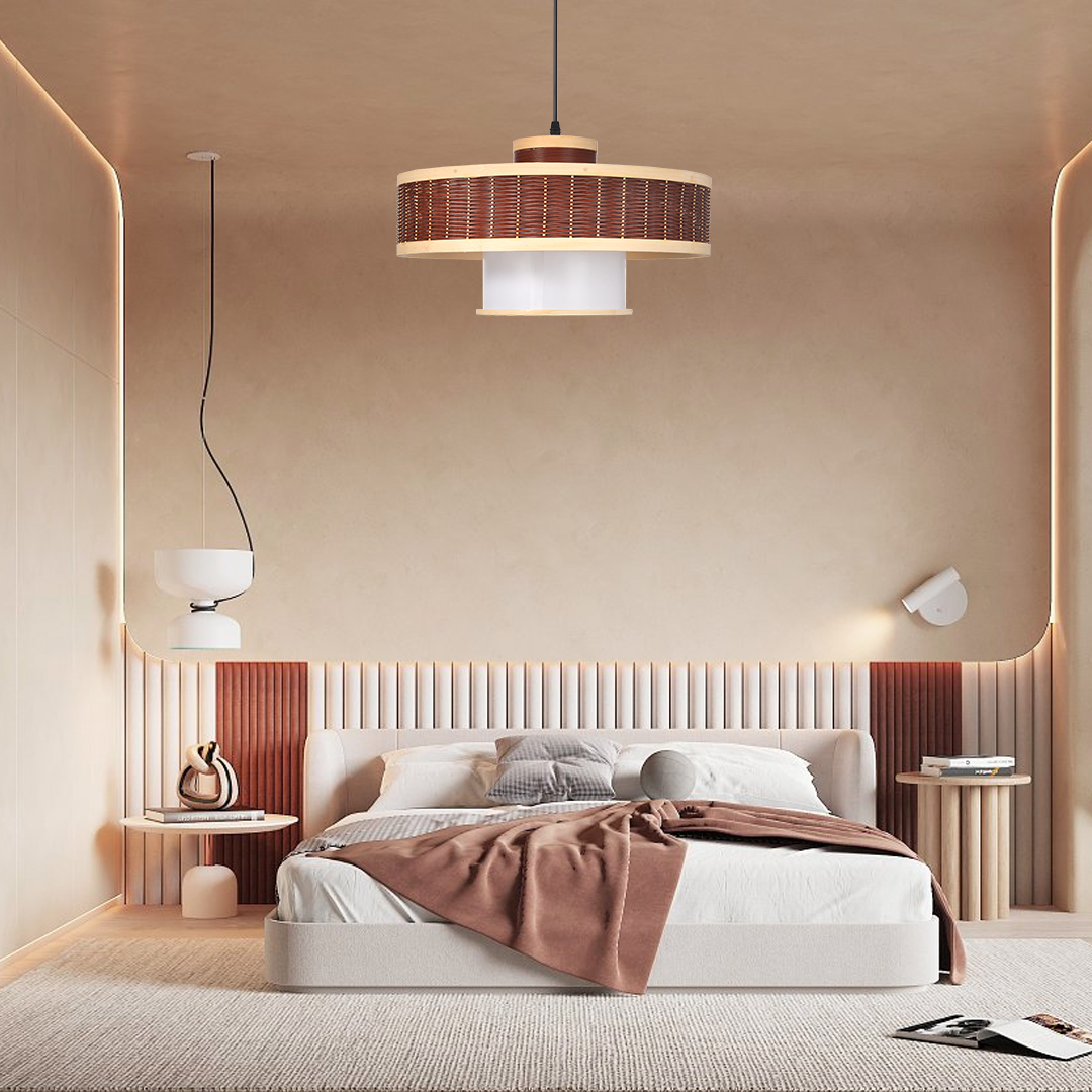 Red woven double layer pendant light-labpiecesign