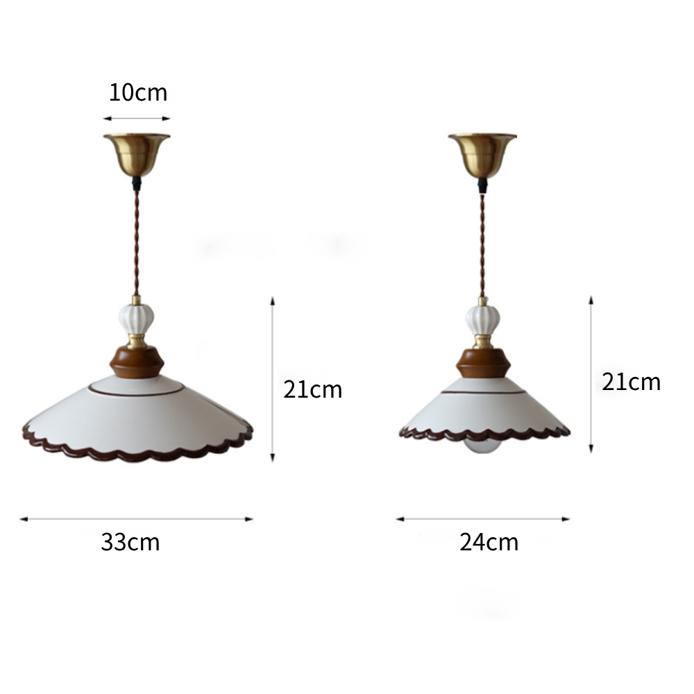 French Vintage Ceramic Pendant Lamp