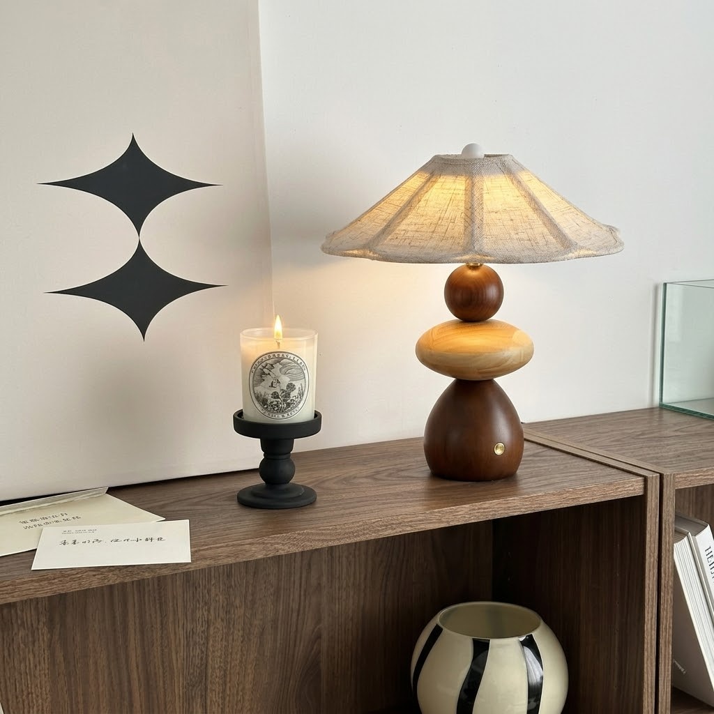 Warm Wood Table Lamp for a Cozy Bedroom Atmosphere