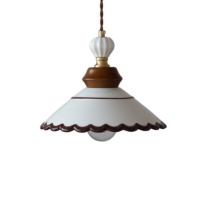 French Vintage Ceramic Pendant Lamp