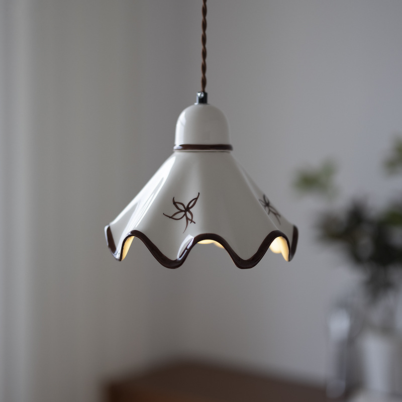 Antique hand-painted Ceramic Pendant Lamp for Bedside
