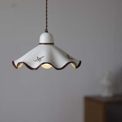 Antique hand-painted Ceramic Pendant Lamp for Bedside