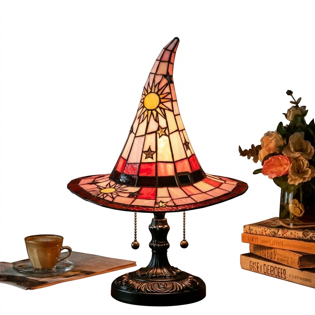 🪄 Halloween Witch Hat Lamp – USB LED Tabletop Night Light
