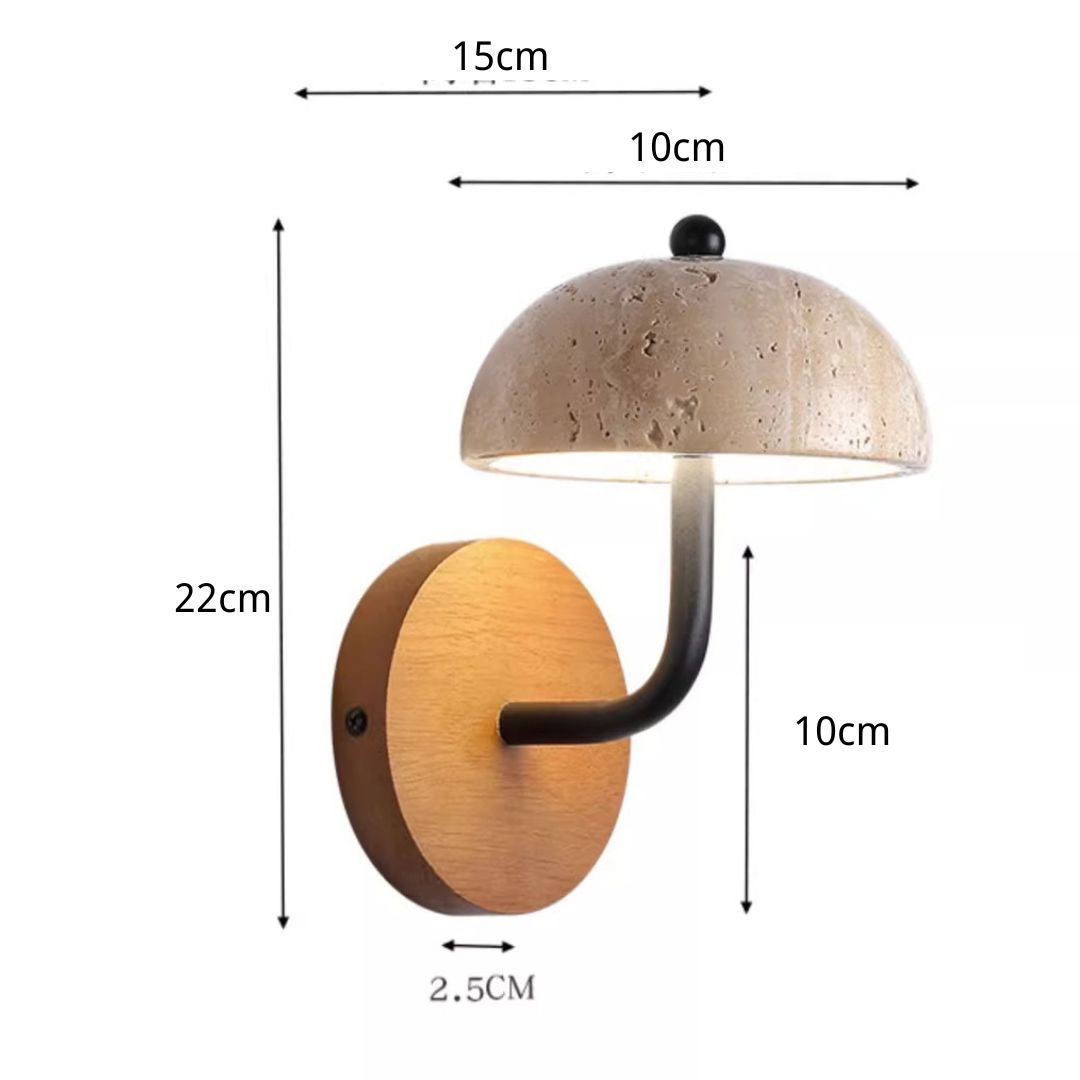 Yellow Cave Stone Wall Lamp Wabi-sabi style bedroom bedside wall lamp -labpiecesign