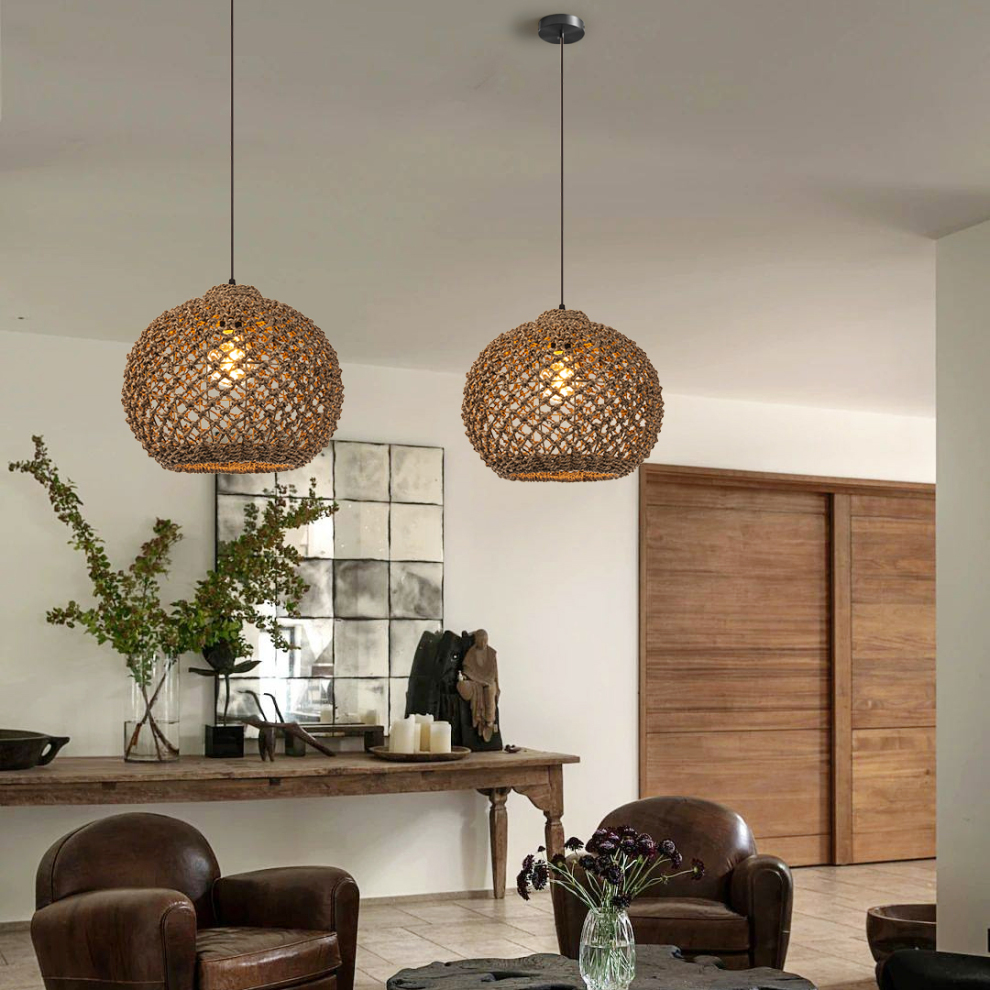Boho Pendant Light | Labpiecesign | Hollow Braided Design – LabPieceSign