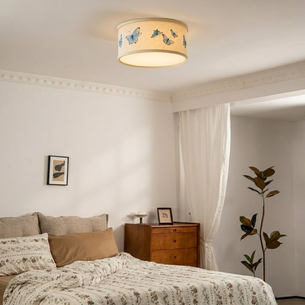 Contemporary Butterfly Fabric Light for Bedroom