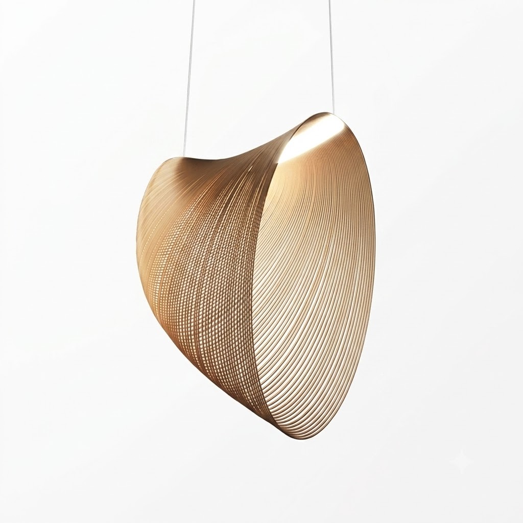 Sculptural Rattan Pendant Light for Dining Room
