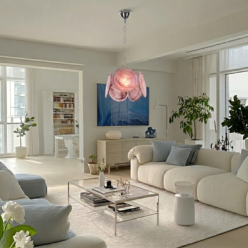 Modern Art Glass Disc Pendant Light for Bedroom Hallway Entryway
