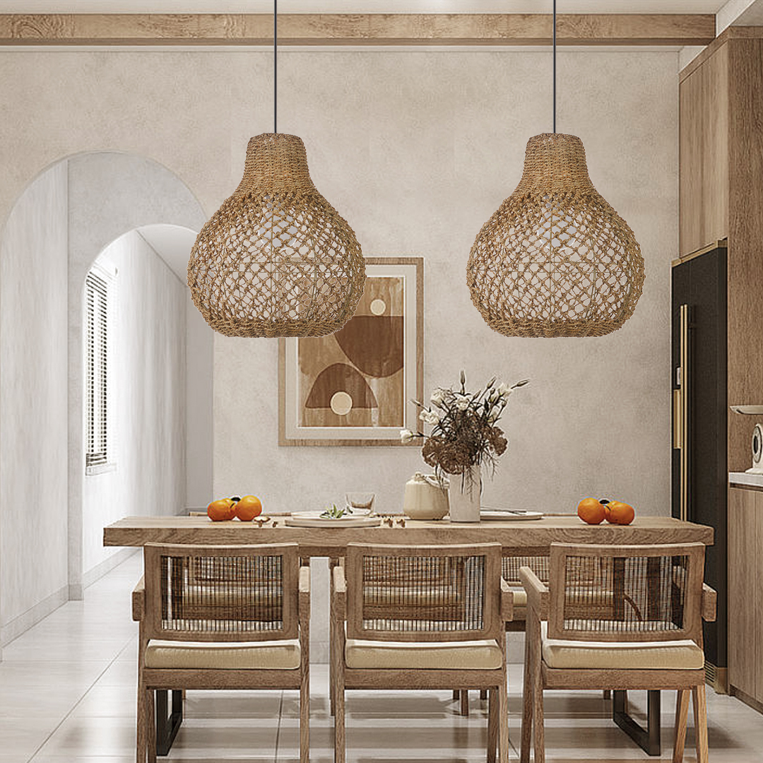 Handmade Natural Seaweed Hanging Lights Crafts Lampshade-labpiecesign