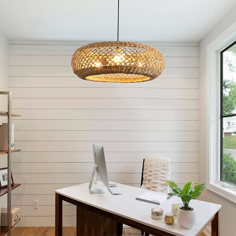 Wabi-Sabi Retro Seegrass Rattan Pendant Light
