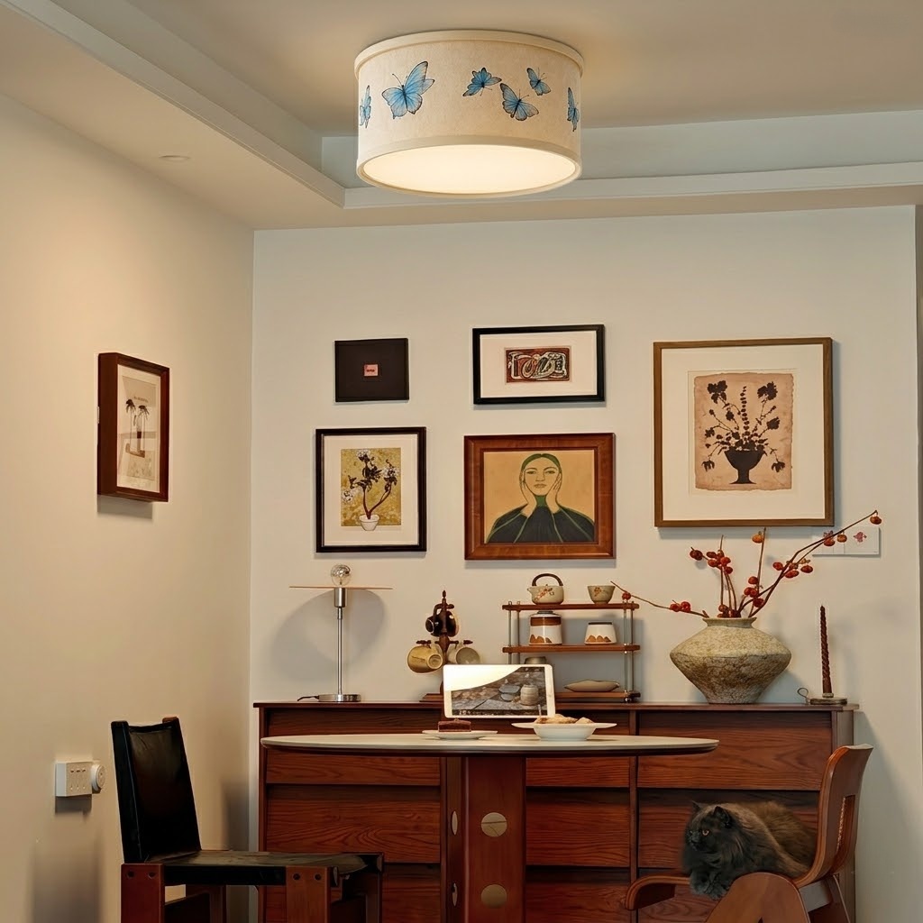 Contemporary Butterfly Fabric Light for Bedroom