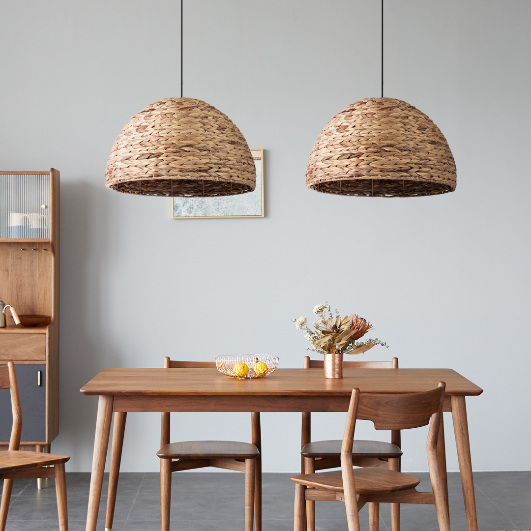 Natural Basket Seagrass Woven Pendant Light Boho Design Hanging Lamp-labpiecesign