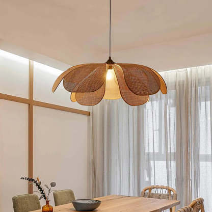 Rattan Petal Rustic Pendant Lamp Shade-labpiecesign