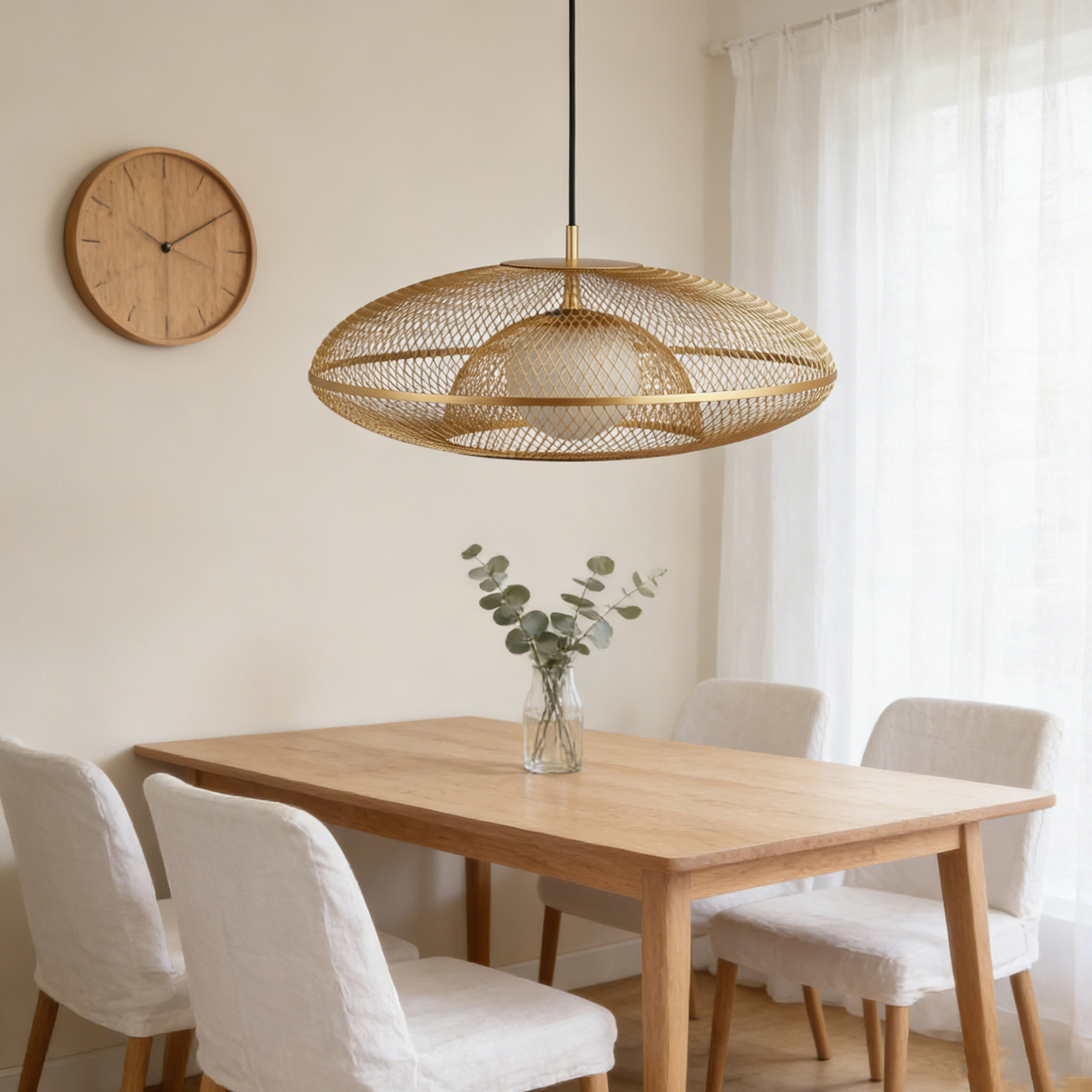 Retro Gold Metal Pendant Lamp for Dining Room