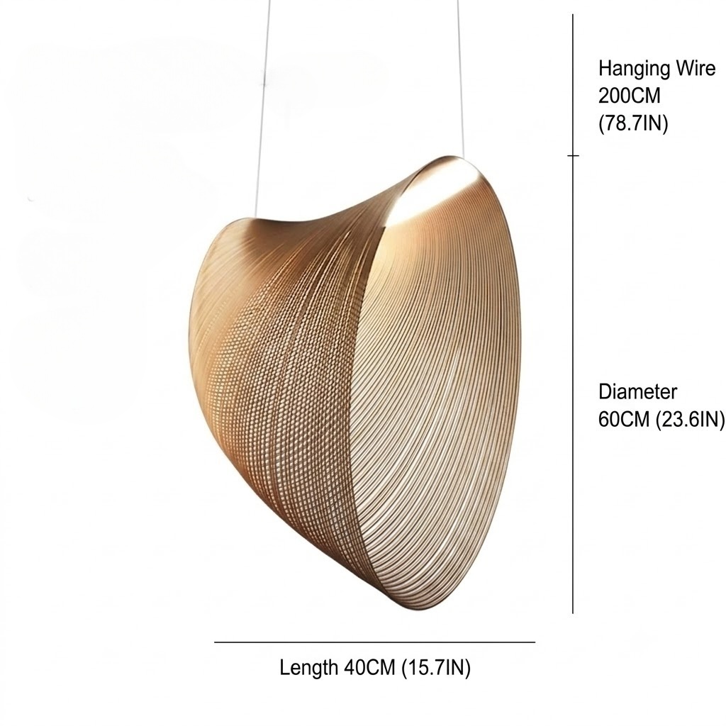 Sculptural Rattan Pendant Light for Dining Room
