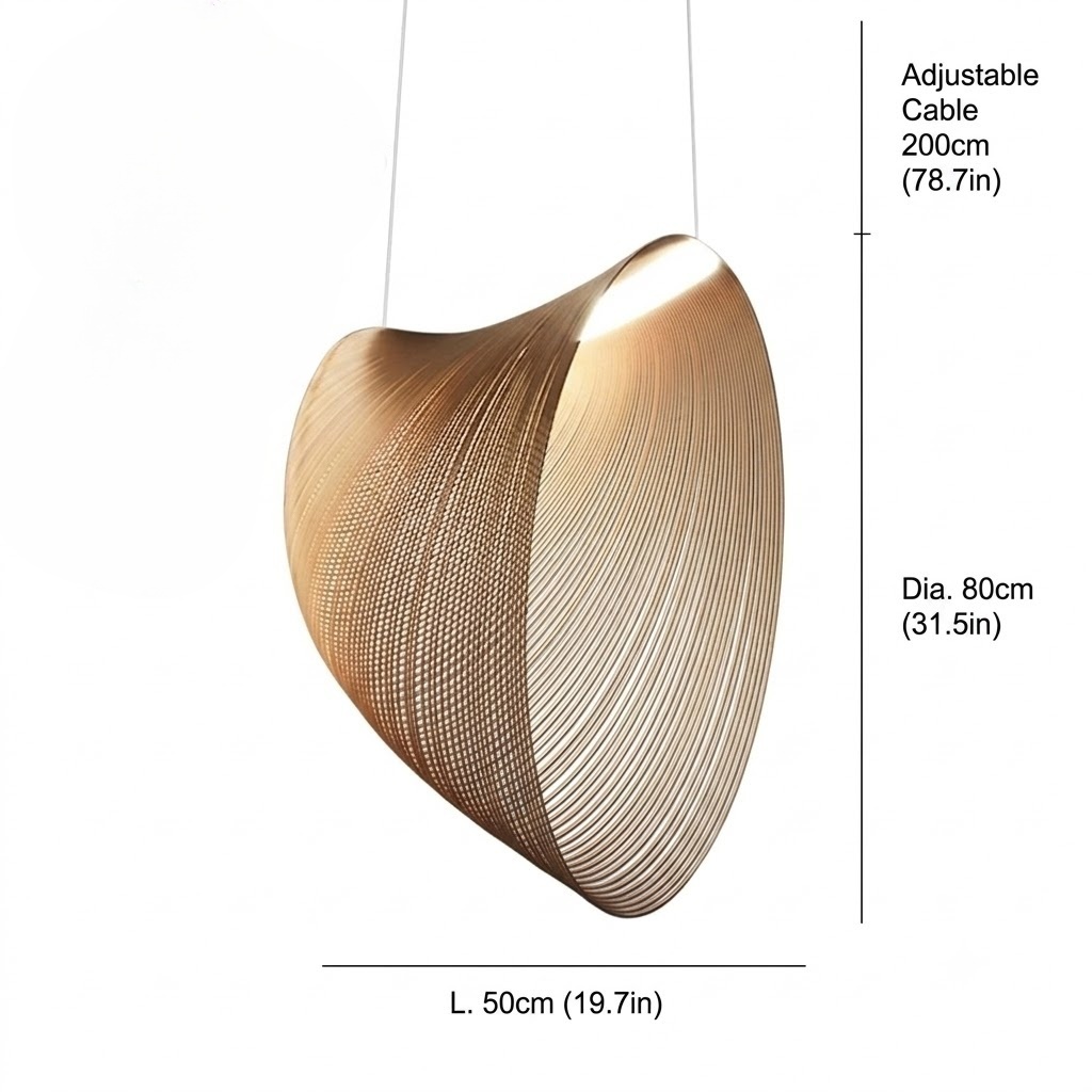 Sculptural Rattan Pendant Light for Dining Room