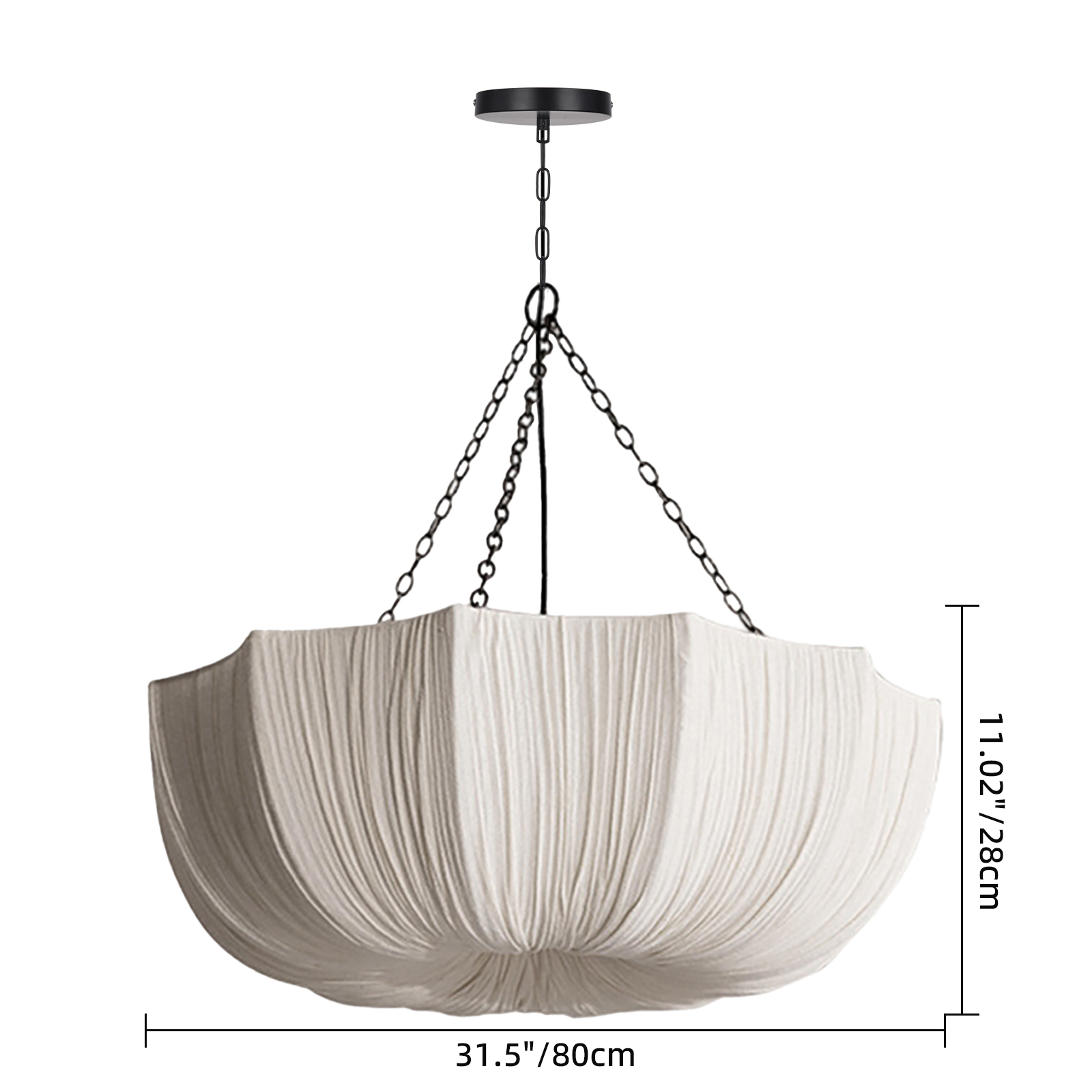 French-style Fabric Pendant Light,Elegant Minimalist Lighting for Living Room and Dining Room
