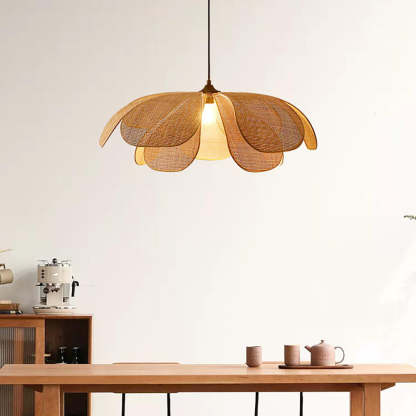 Rattan Petal Rustic Pendant Lamp Shade-labpiecesign