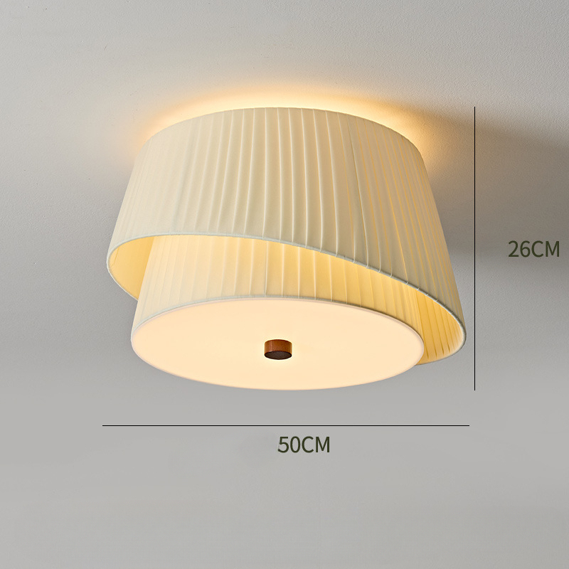 French Retro Fabric Ceiling Lamp for Bedroom 