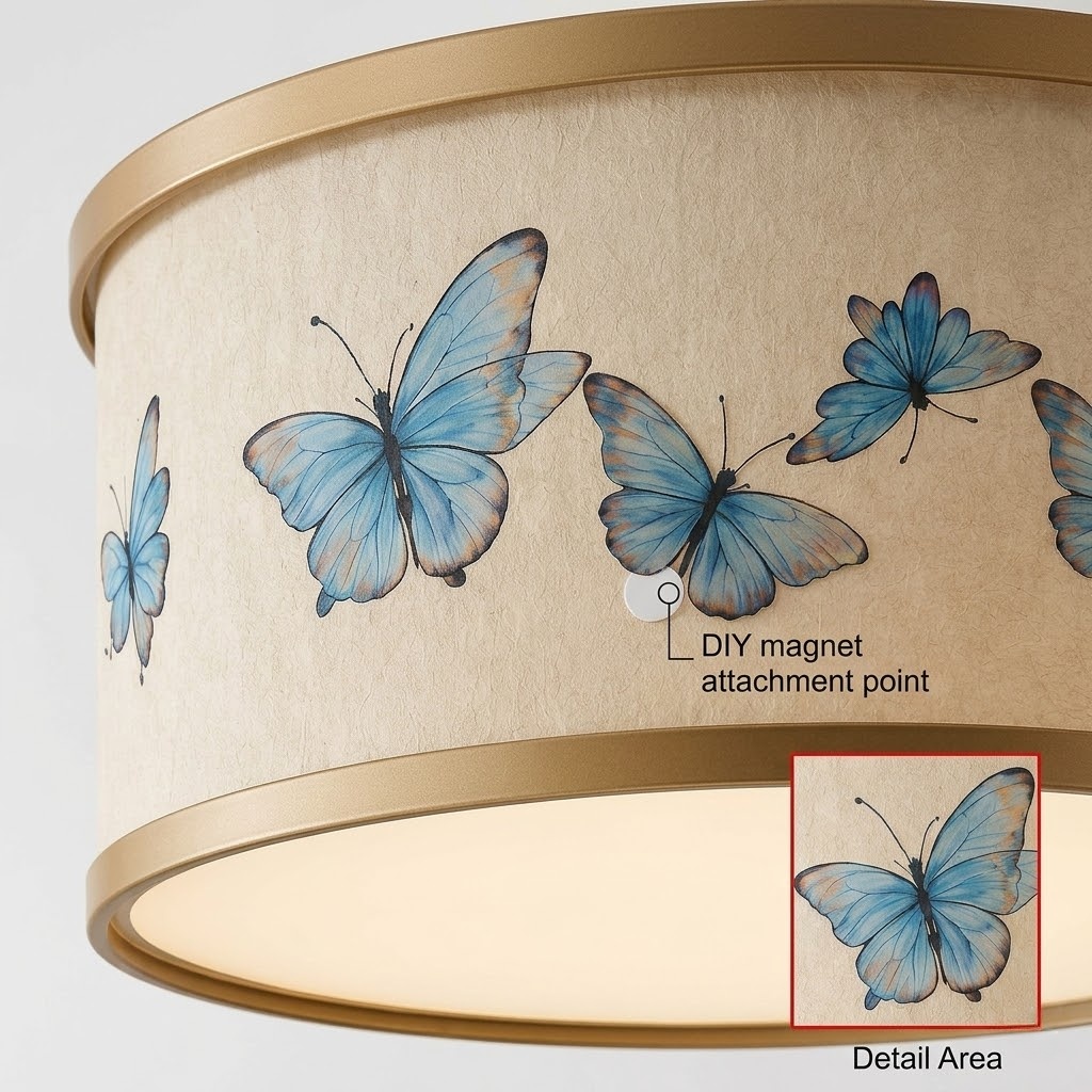 Contemporary Butterfly Fabric Light for Bedroom