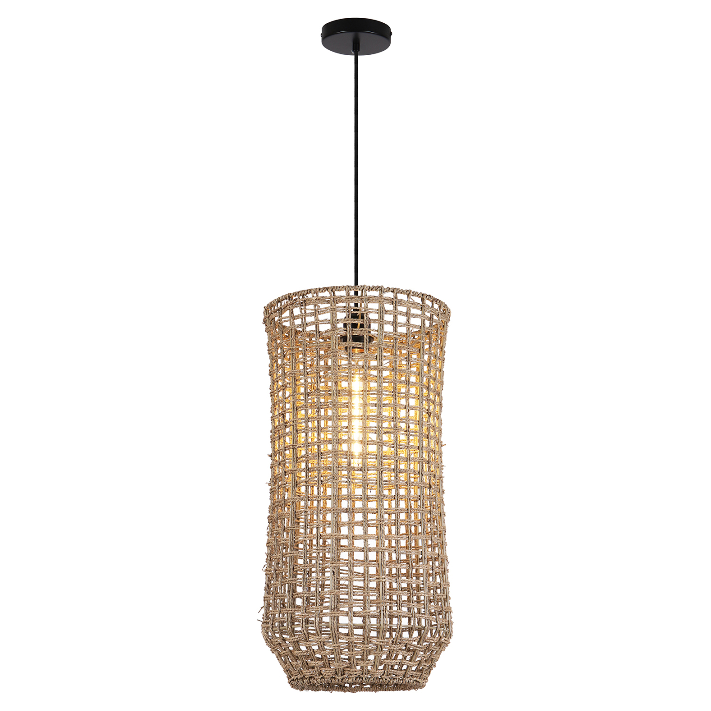 Retro Handmade Rattan Pendant Light for Kitchen Island