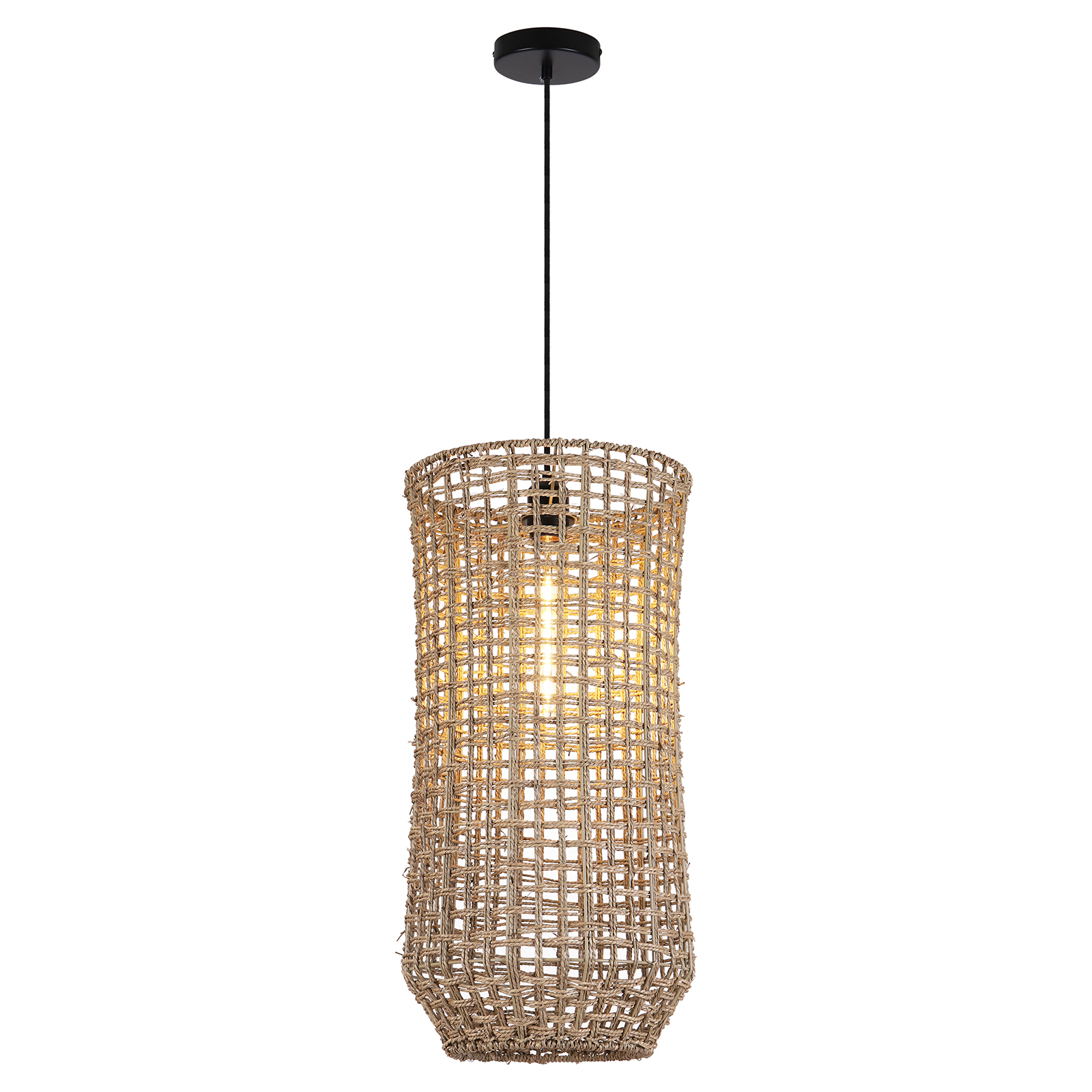 Retro Handmade Rattan Pendant Light for Kitchen Island