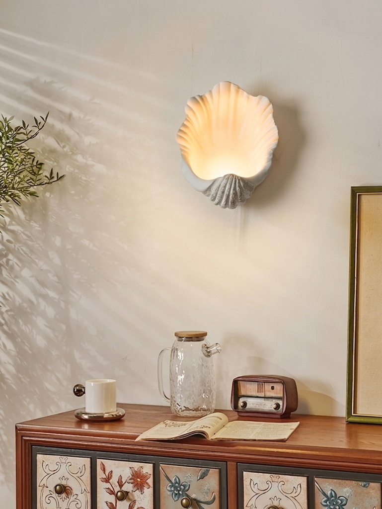 Sculptural Shell Wall Sconce for Bedroom