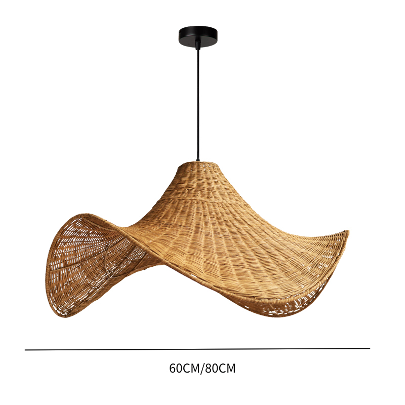 Rattan Weave Creative Art Living Room Light Hat Pendant Light