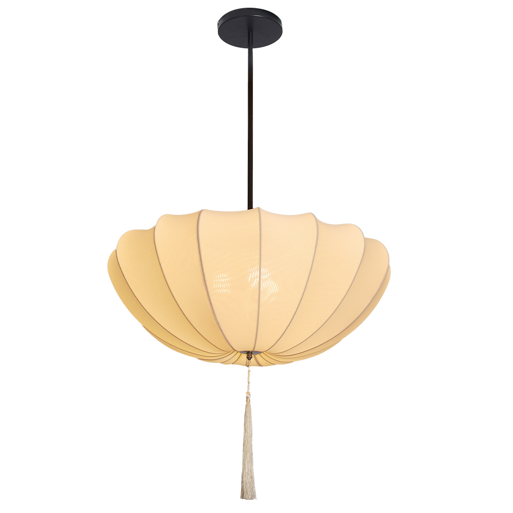 Cream Fabric Pendant Light, Wabi Sabi Pendant Lamp Living Room Bedroom