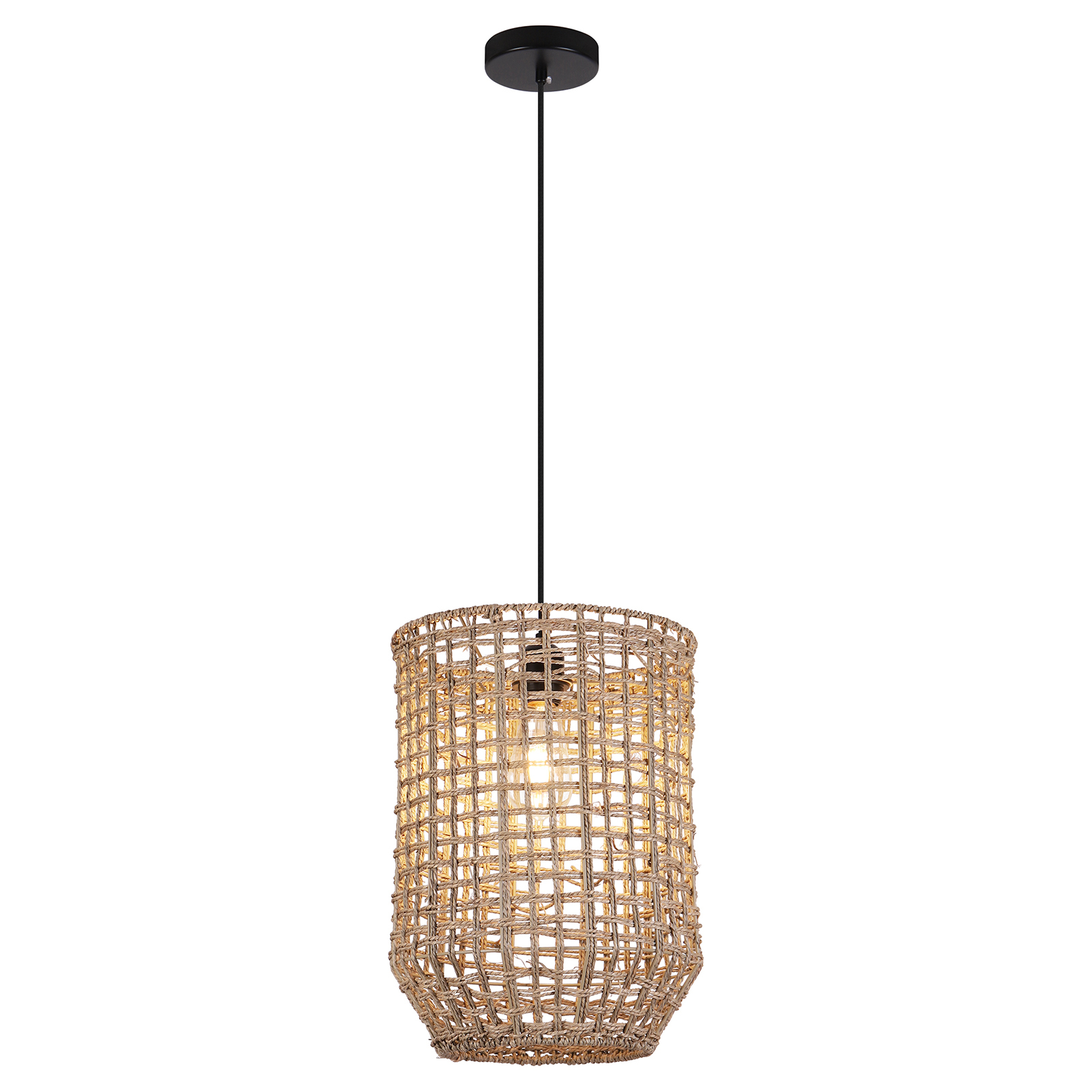 Retro Handmade Rattan Pendant Light for Kitchen Island