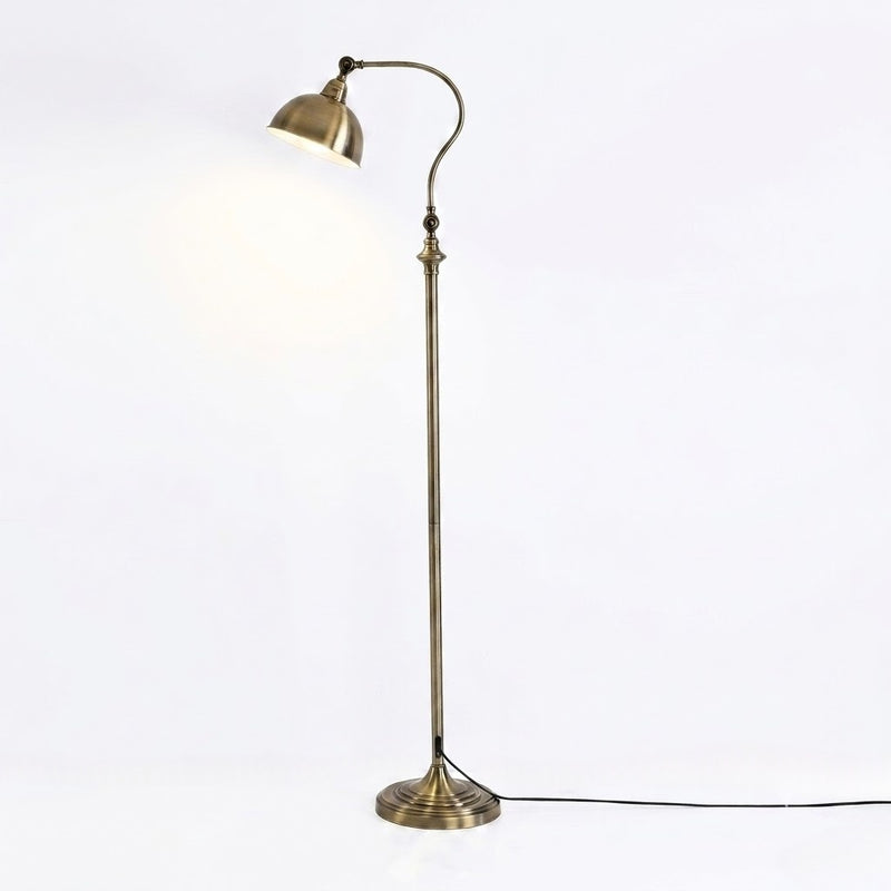 Vintage Adjustable Arc Floor Lamp with Dome Shade for Living Room