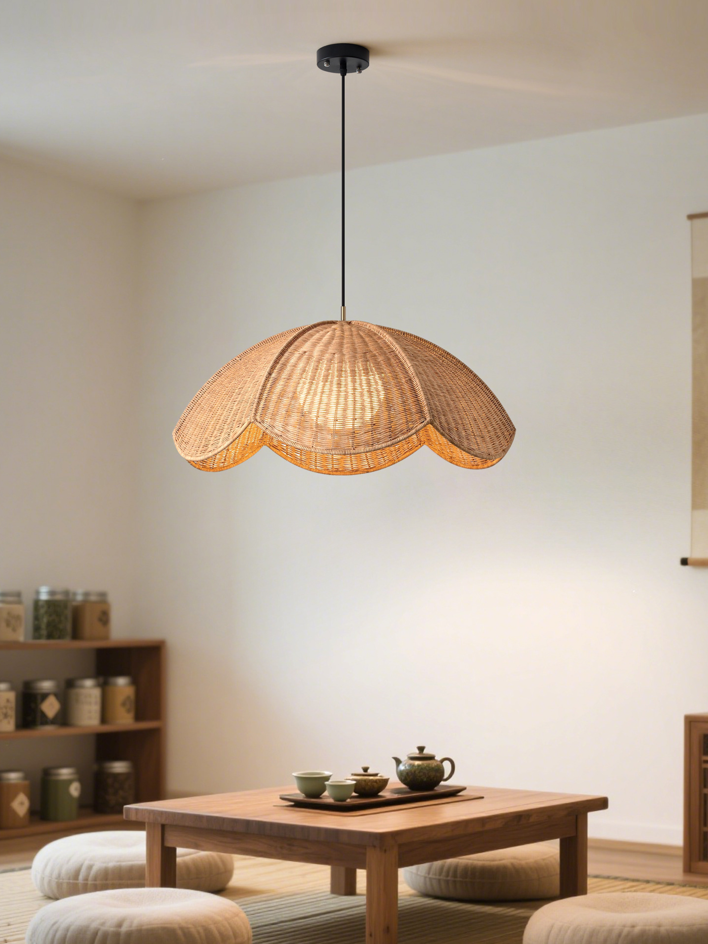 Japanese Wabi-Sabi Style Retro Pendant Light for Dining Room Bedroom Living Room