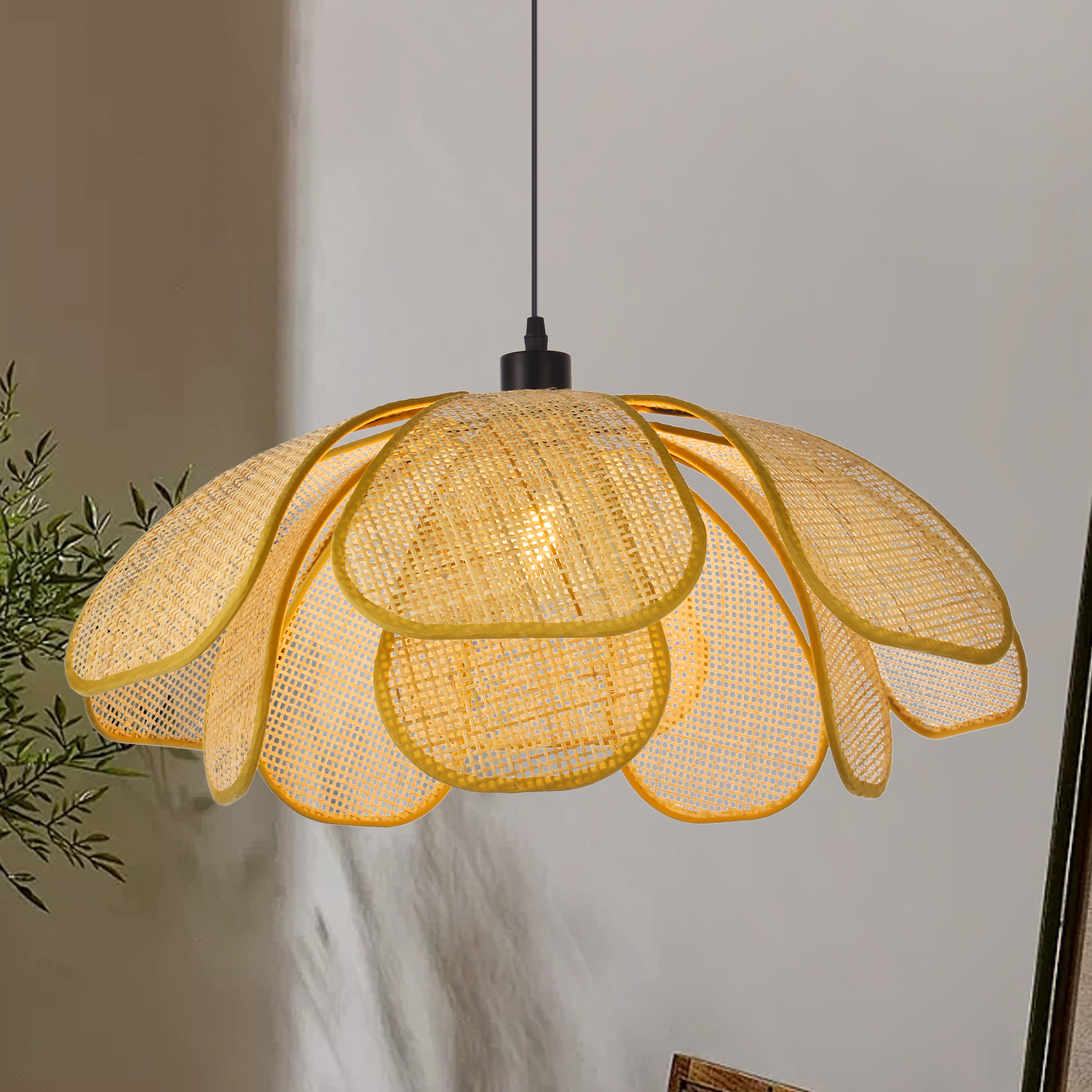 Petal rattan large chandelier-labpiecesign