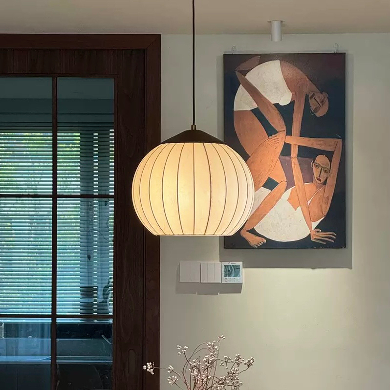 Printed Fabric Lantern Vintage Pendant Lights