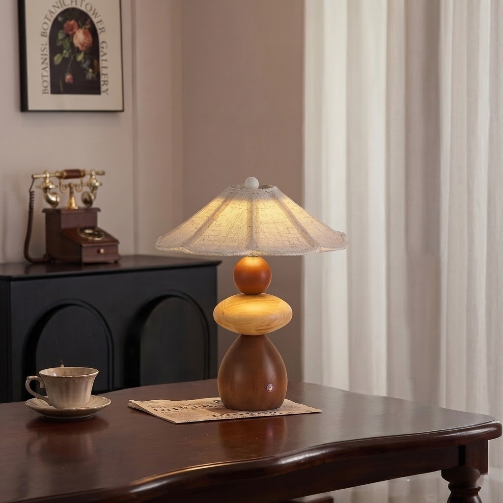 Warm Wood Table Lamp for a Cozy Bedroom Atmosphere